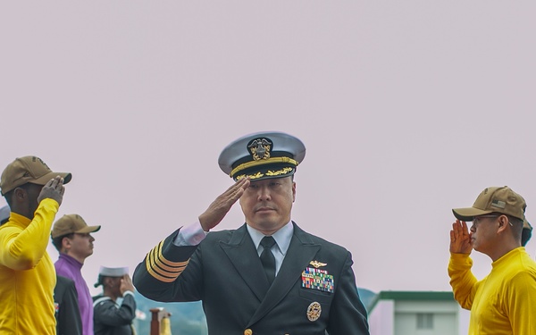 USS Tripoli Holds Change of Command Ceremony