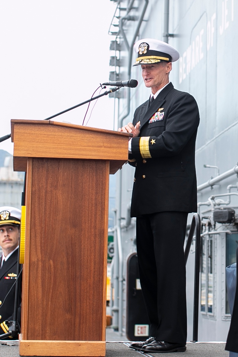 USS Tripoli Holds Change of Command Ceremony