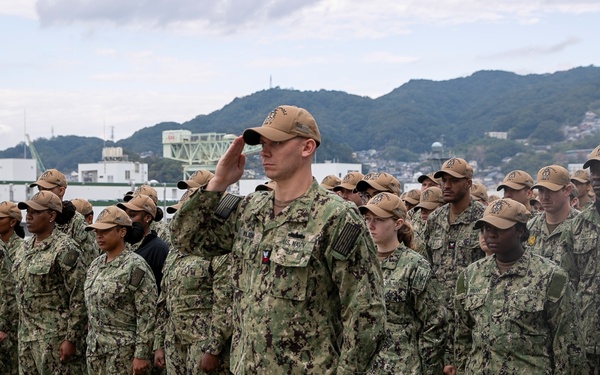 USS Tripoli Holds Change of Command Ceremony
