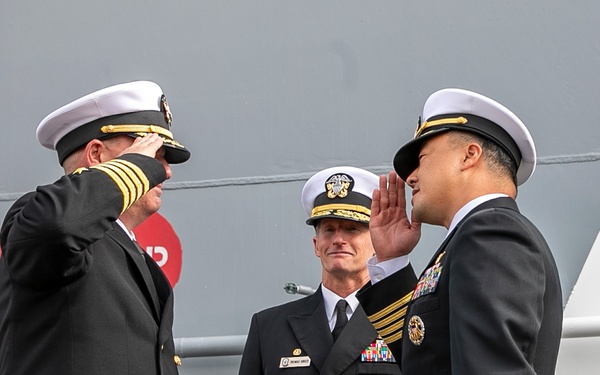USS Tripoli Holds Change of Command Ceremony