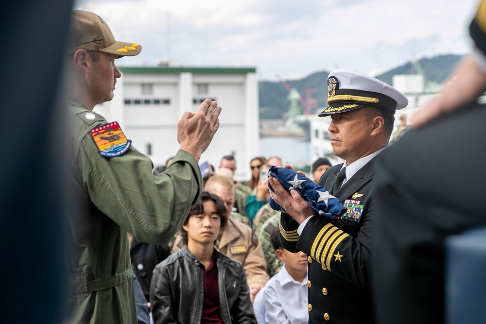USS Tripoli Holds Change of Command Ceremony