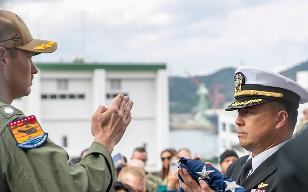 USS Tripoli Holds Change of Command Ceremony