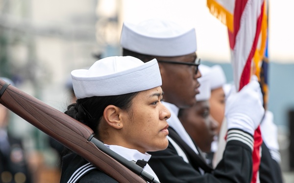 USS Tripoli Holds Change of Command Ceremony