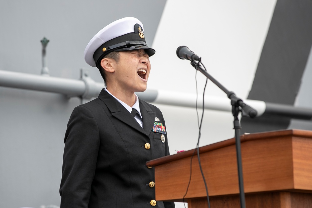 USS Tripoli Holds Change of Command Ceremony