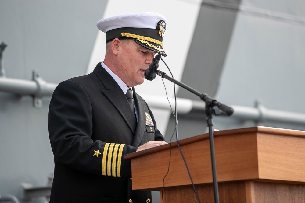 USS Tripoli Holds Change of Command Ceremony