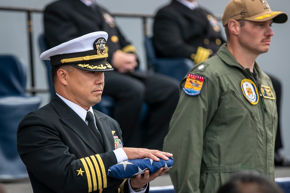 USS Tripoli Holds Change of Command Ceremony