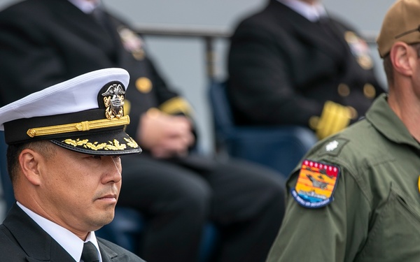 USS Tripoli Holds Change of Command Ceremony