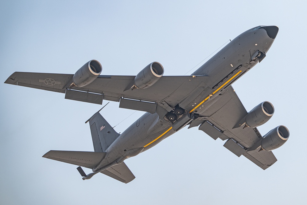 KC-135 Stratotanker aircraft flies over CENTOM AOR