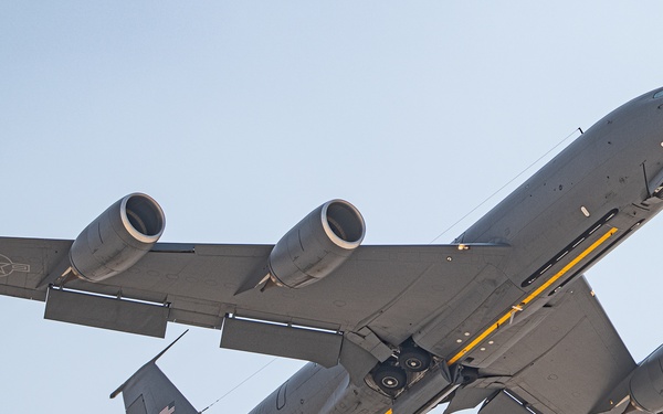 KC-135 Stratotanker aircraft flies over CENTOM AOR