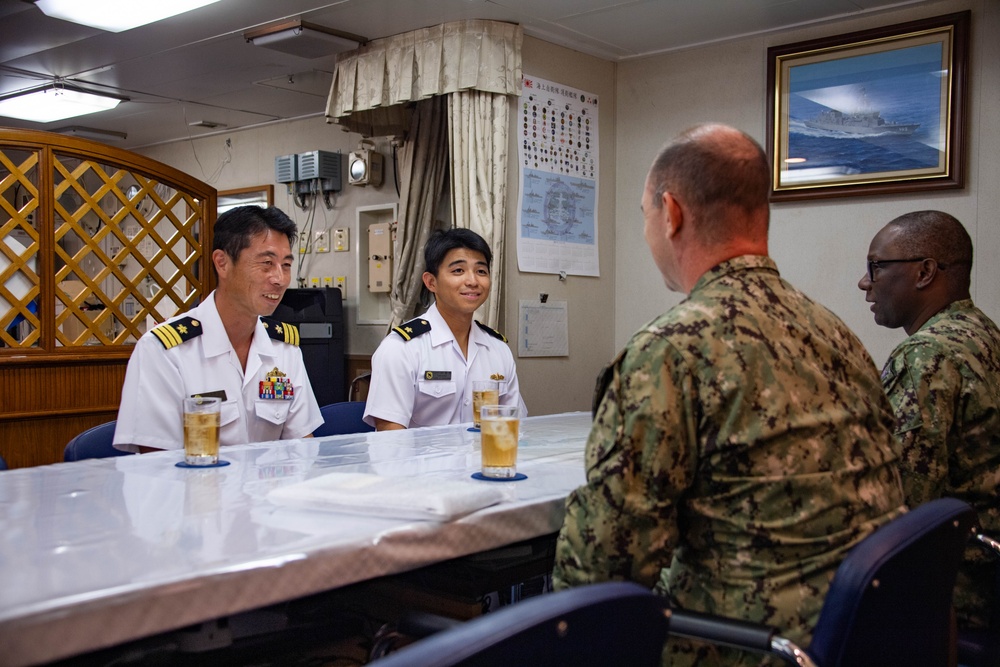 NSF Diego Garcia leadership tours JS Harusame (DD 102)