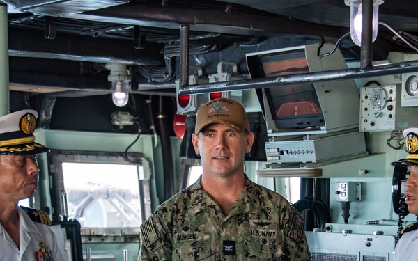 NSF Diego Garcia leadership tours JS Harusame (DD 102)