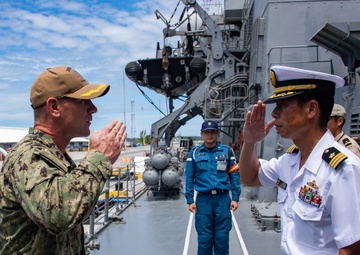 NSF Diego Garcia leadership tours JS Harusame (DD 102)