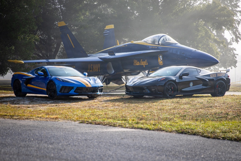 Florida Highway Patrol Stages Corvette at National Naval Aviation Museum