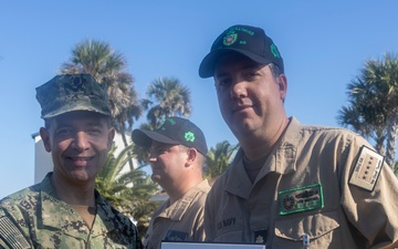 Adm. Brad Cooper, Presents Joint Awards with “R” Device to USS The Sullivans (DDG 68)