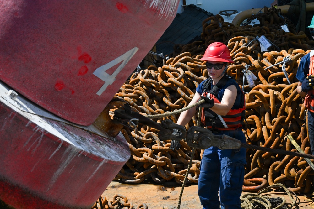 Coast Guard Cutter Sycamore Crew Conducts Post-Storm Buoy Maintenance Near Guantanamo Bay