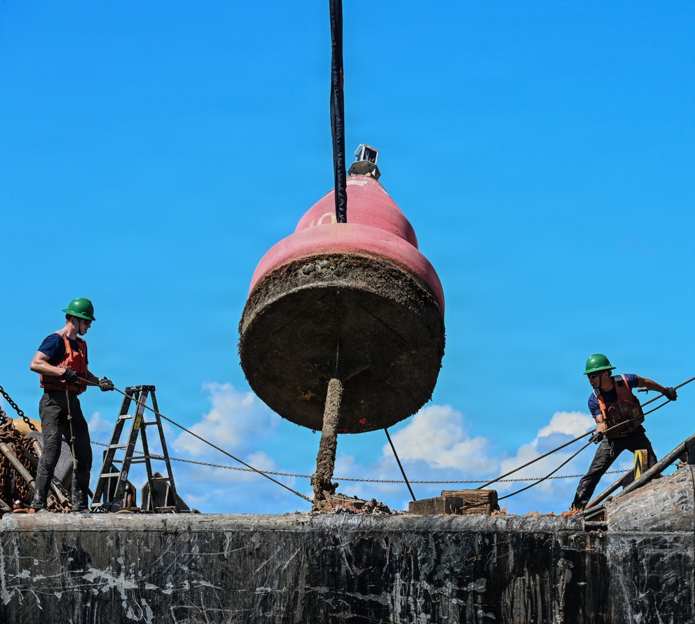 Coast Guard Cutter Sycamore Crew Conducts Post-Storm Buoy Maintenance Near Guantanamo Bay