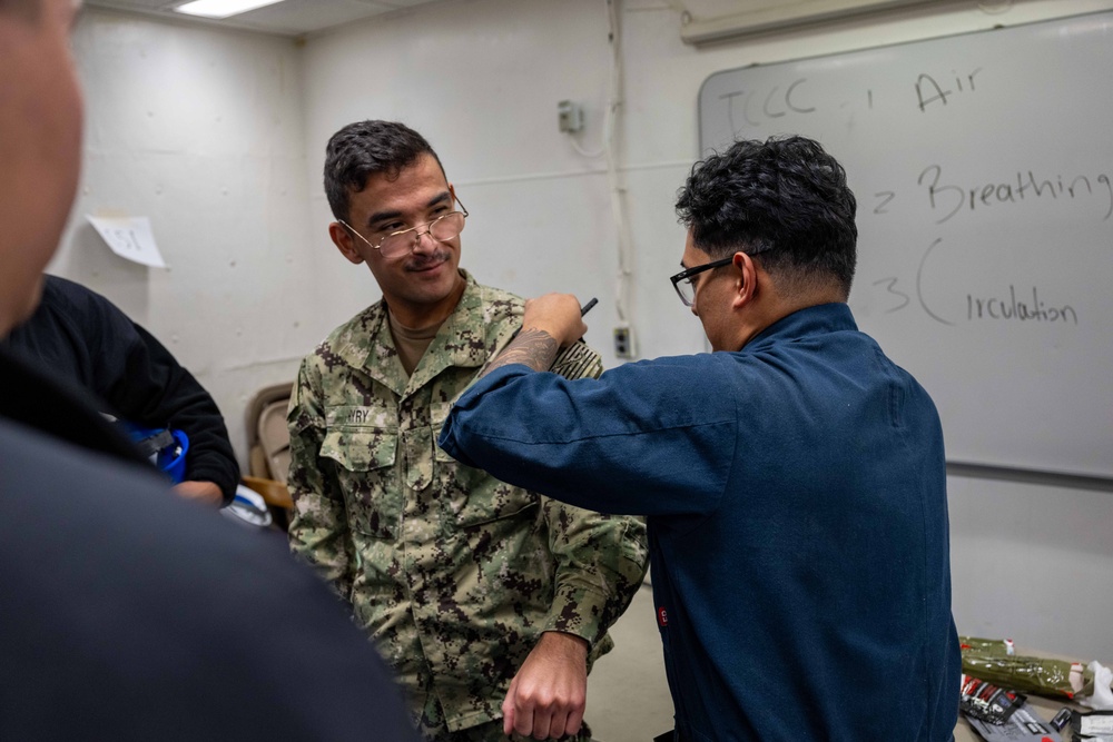 USS America (LHA 6) Conducts Tactical Casualty Combat Care (TCCC) Course