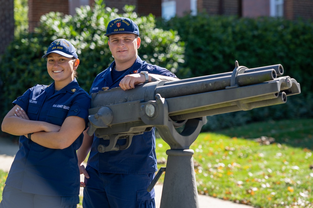 U.S. Coast Guard Academy cadet siblings portraits