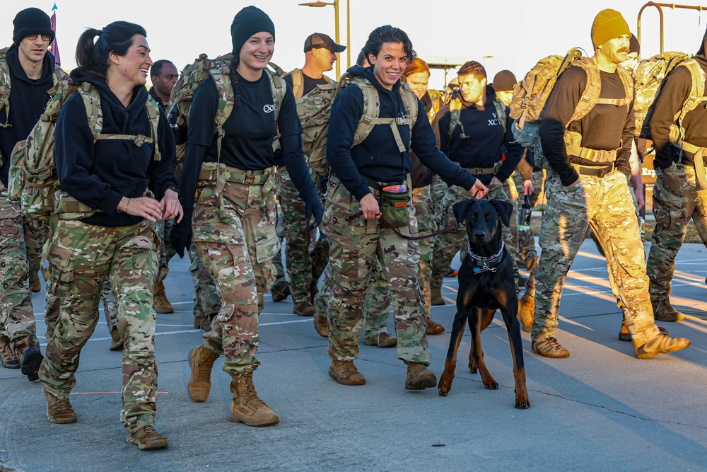 95th Civil Affairs Brigade (Special Operations) (Airborne) Soldiers, Families, and Pets Conduct Charity Ruck March