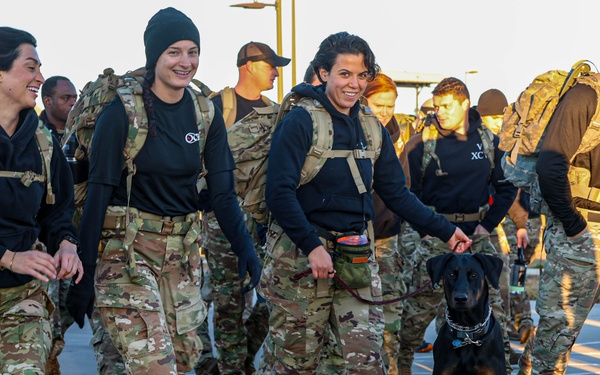 95th Civil Affairs Brigade (Special Operations) (Airborne) Soldiers, Families, and Pets Conduct Charity Ruck March
