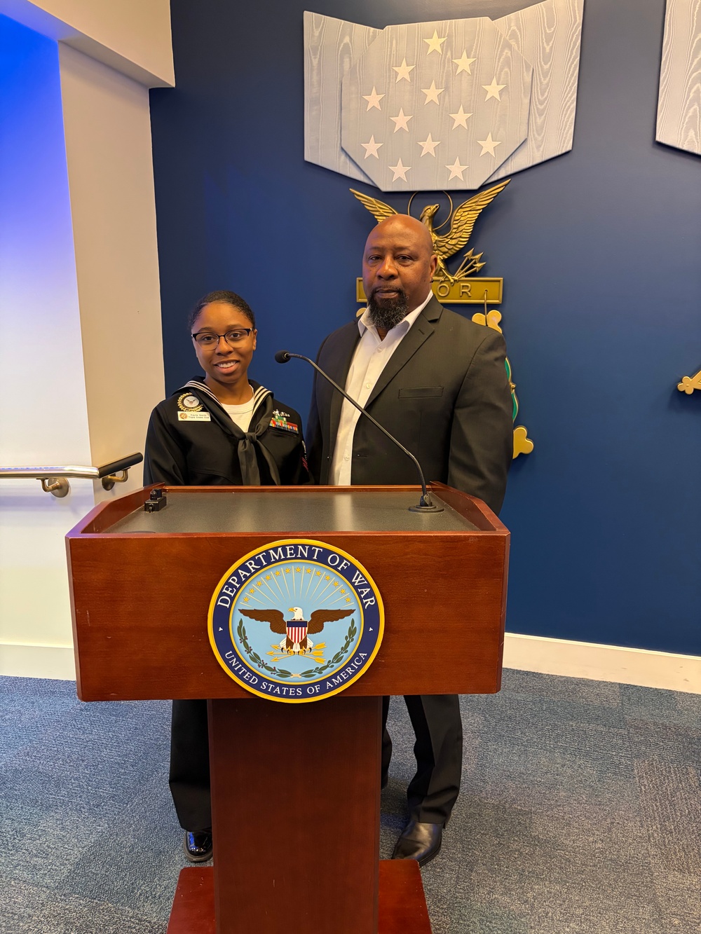 Sailor Poses for Photo