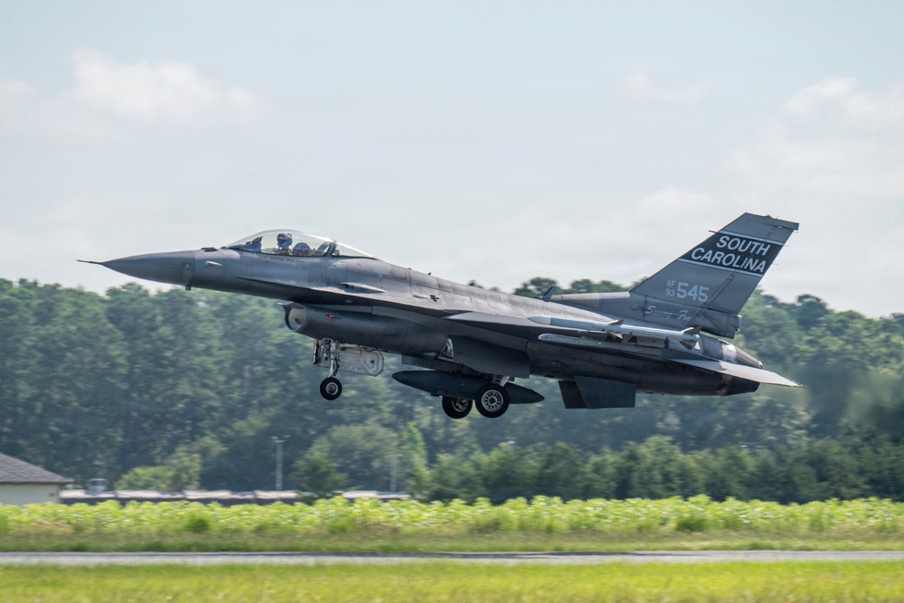 South Carolina F-16s Depart for Exercise Relámpago