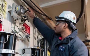 Ronald Reagan Sailors Maintain Firefighting Bottles