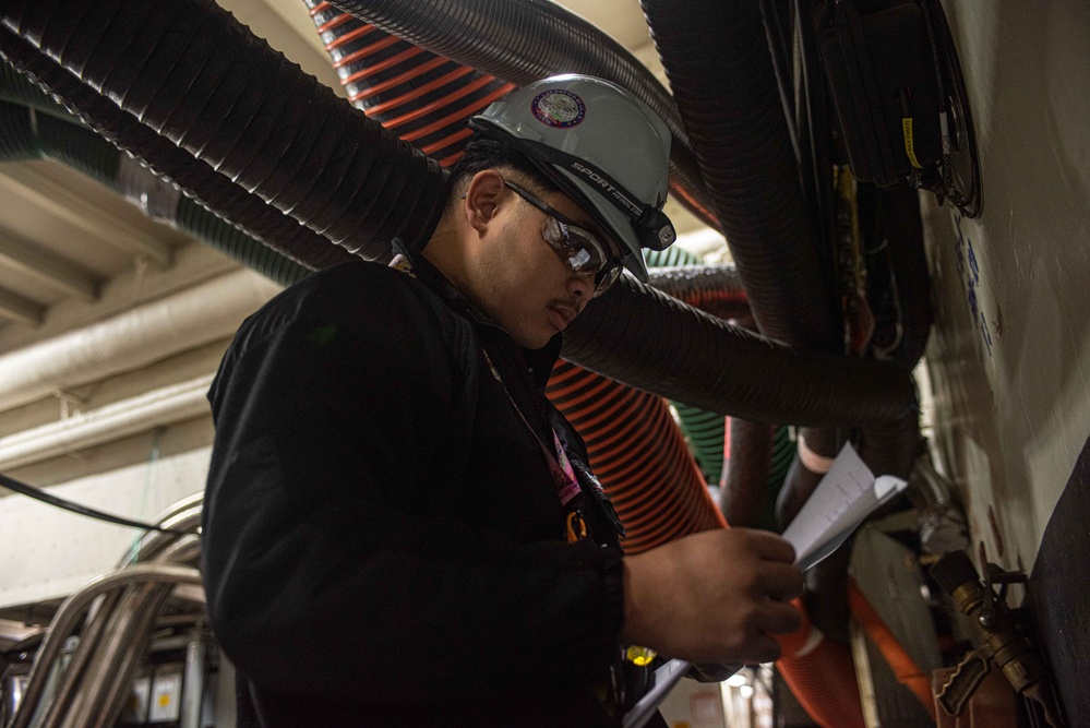 Ronald Reagan Sailors Conduct Maintenance