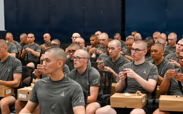 U.S. Space Force trainees recieve newly designed service dress uniform