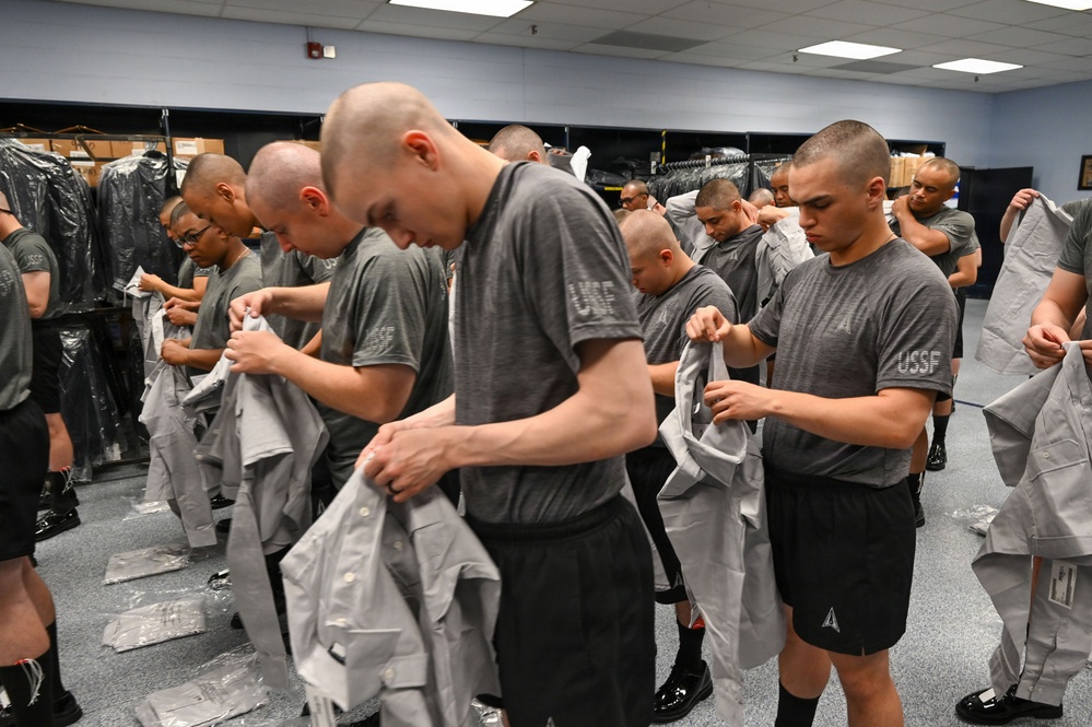 U.S. Space Force trainees receive newly designed service dress uniform