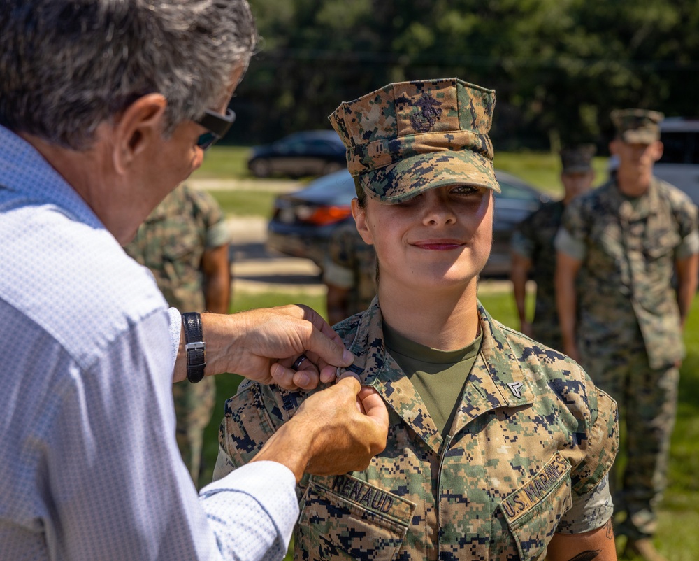 Cpl Renaud promotion ceremony