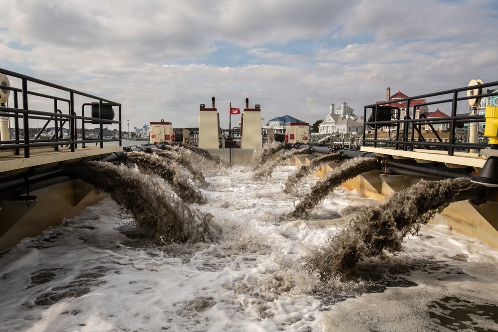 US Army Corps of Engineers Dredge Boat MURDEN Performs Channel Maintenance
