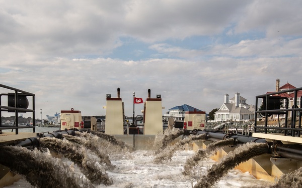 US Army Corps of Engineers Dredge Boat MURDEN Performs Channel Maintenance