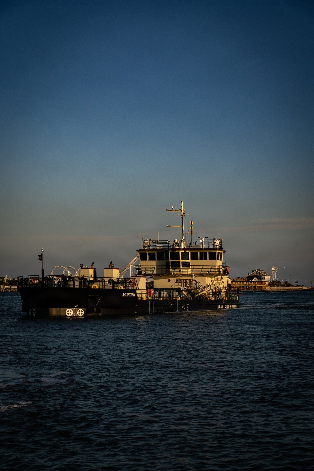 US Army Corps of Engineers Dredge Boat MURDEN Performs Channel Maintenance