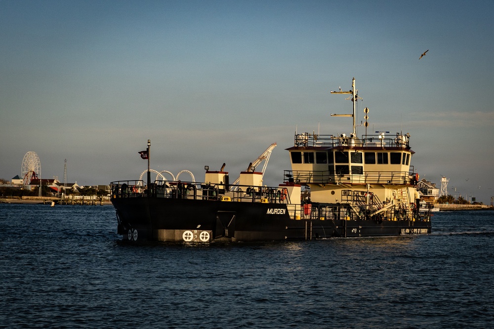 US Army Corps of Engineers Dredge Boat MURDEN Performs Channel Maintenance