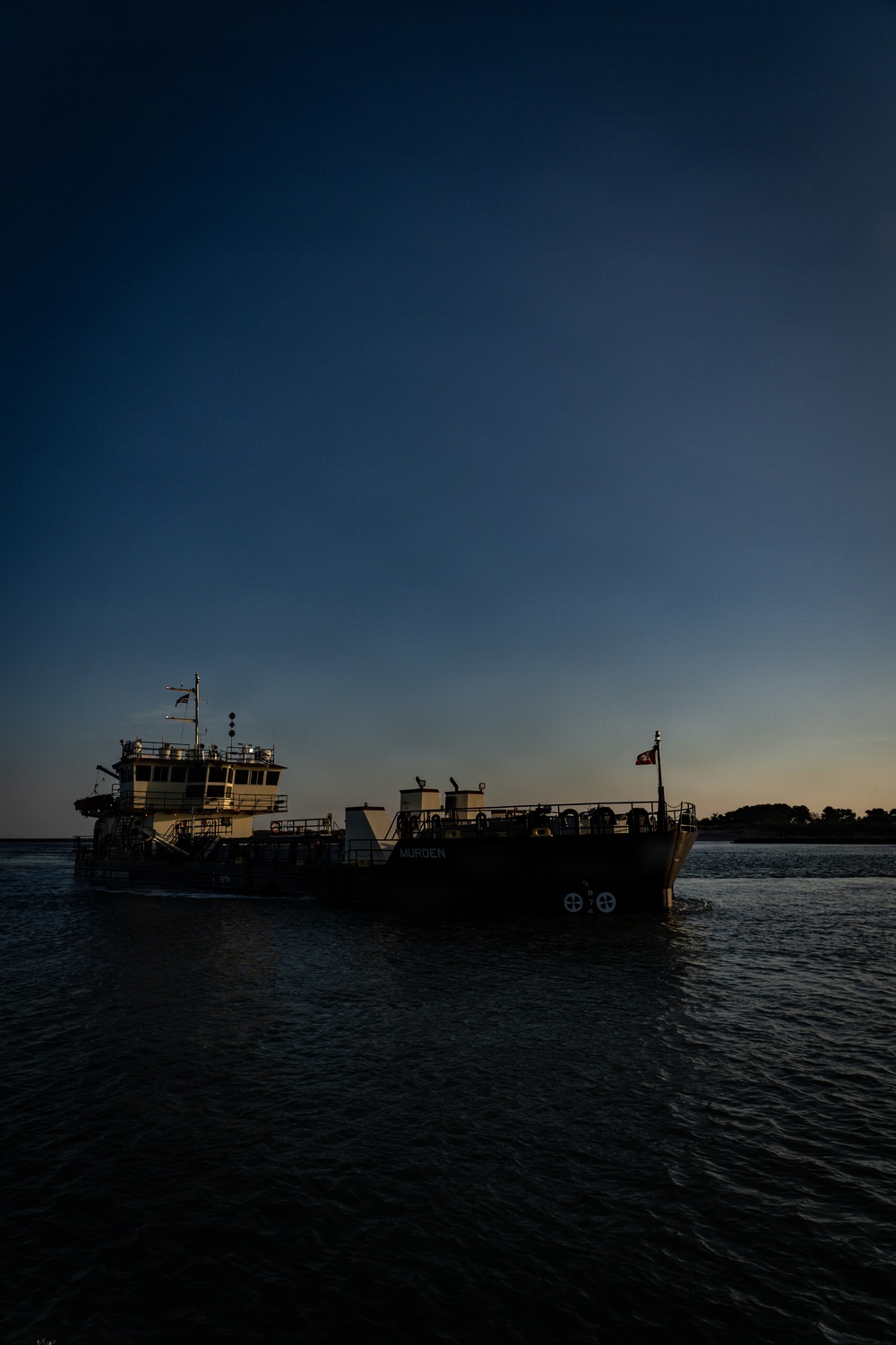 US Army Corps of Engineers Dredge Boat MURDEN Performs Channel Maintenance
