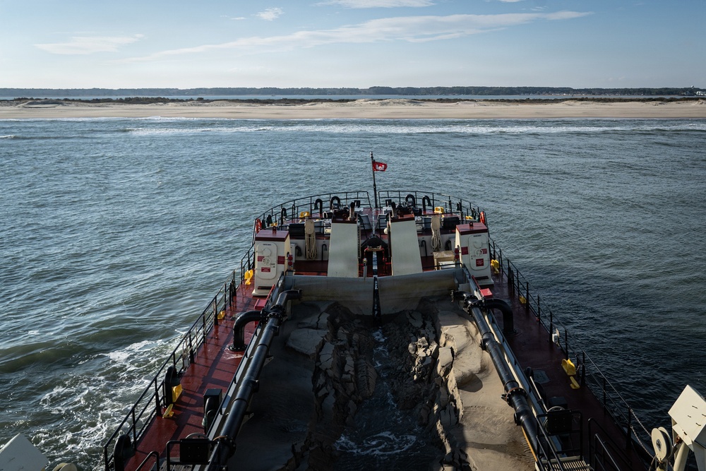 US Army Corps of Engineers Dredge Boat MURDEN Performs Channel Maintenance