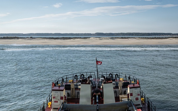 US Army Corps of Engineers Dredge Boat MURDEN Performs Channel Maintenance