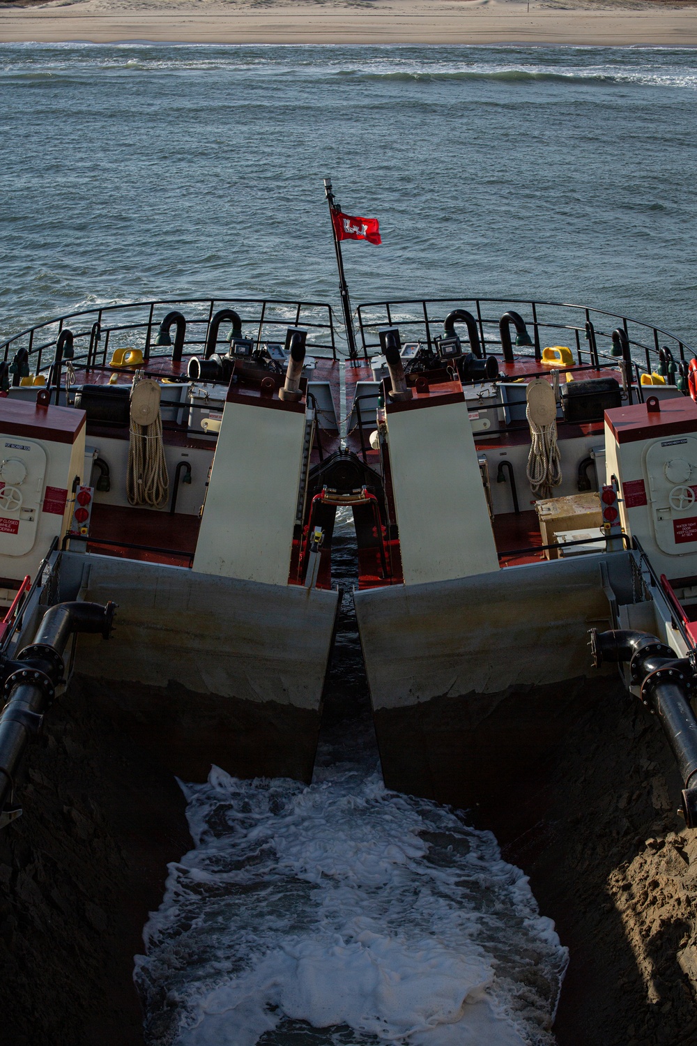 US Army Corps of Engineers Dredge Boat MURDEN Performs Channel Maintenance
