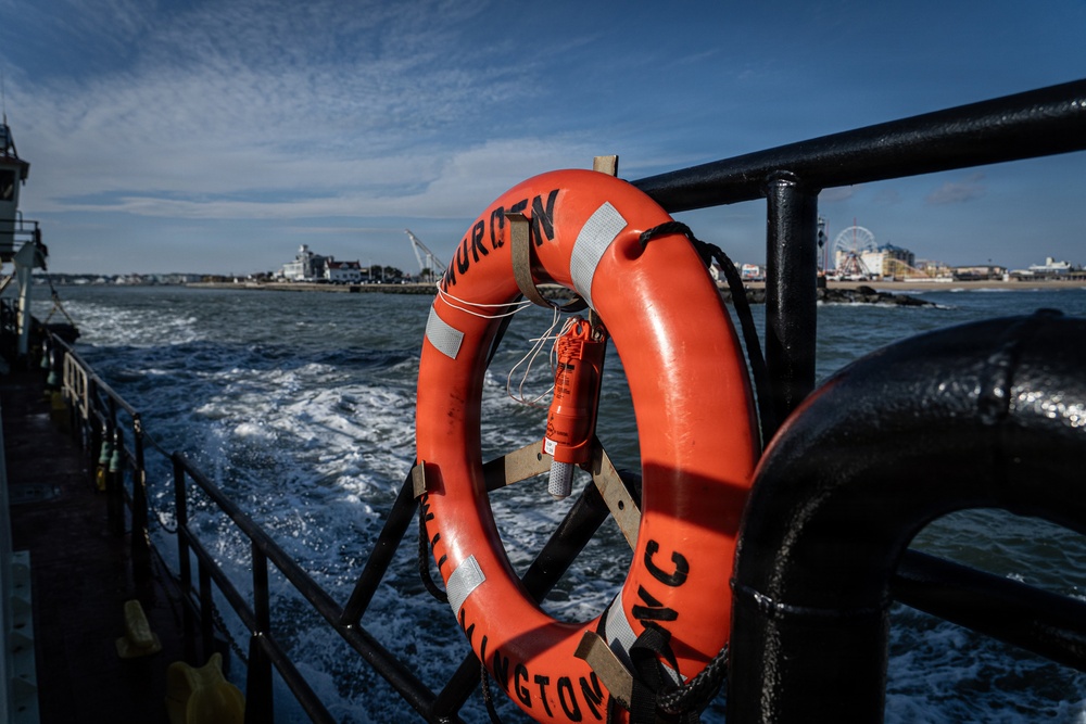 US Army Corps of Engineers Dredge Boat MURDEN Performs Channel Maintenance