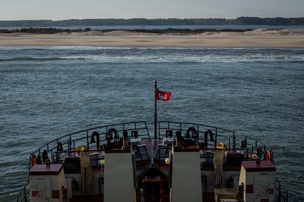 US Army Corps of Engineers Dredge Boat MURDEN Performs Channel Maintenance