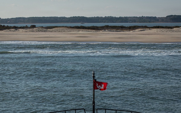 US Army Corps of Engineers Dredge Boat MURDEN Performs Channel Maintenance