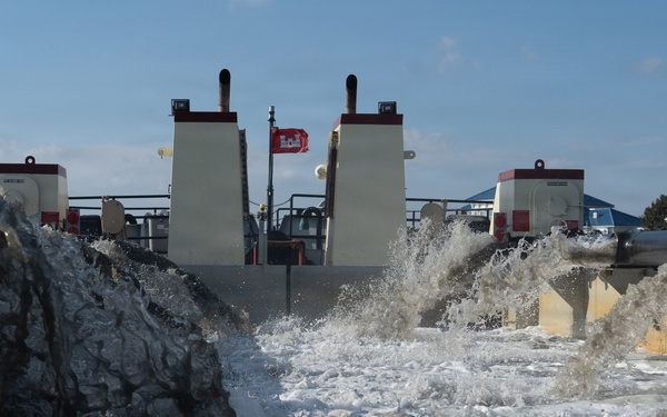 US Army Corps of Engineers Dredge Boat MURDEN Performs Channel Maintenance