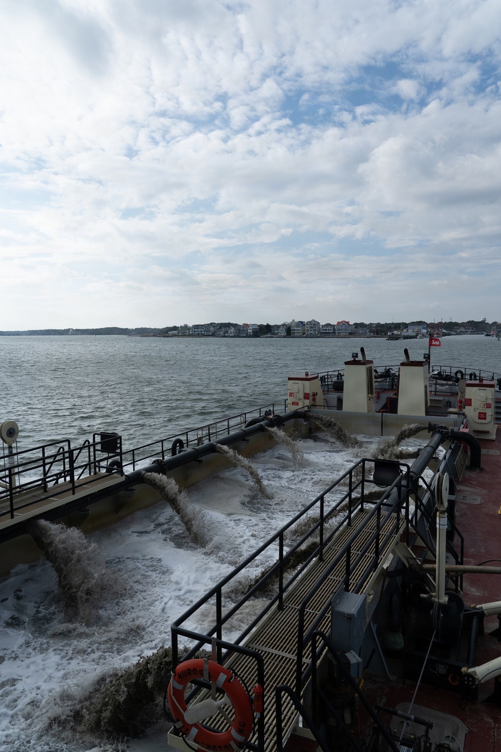 US Army Corps of Engineers Dredge Boat MURDEN Performs Channel Maintenance