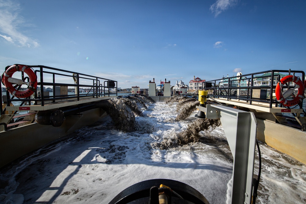 US Army Corps of Engineers Dredge Boat MURDEN Performs Channel Maintenance