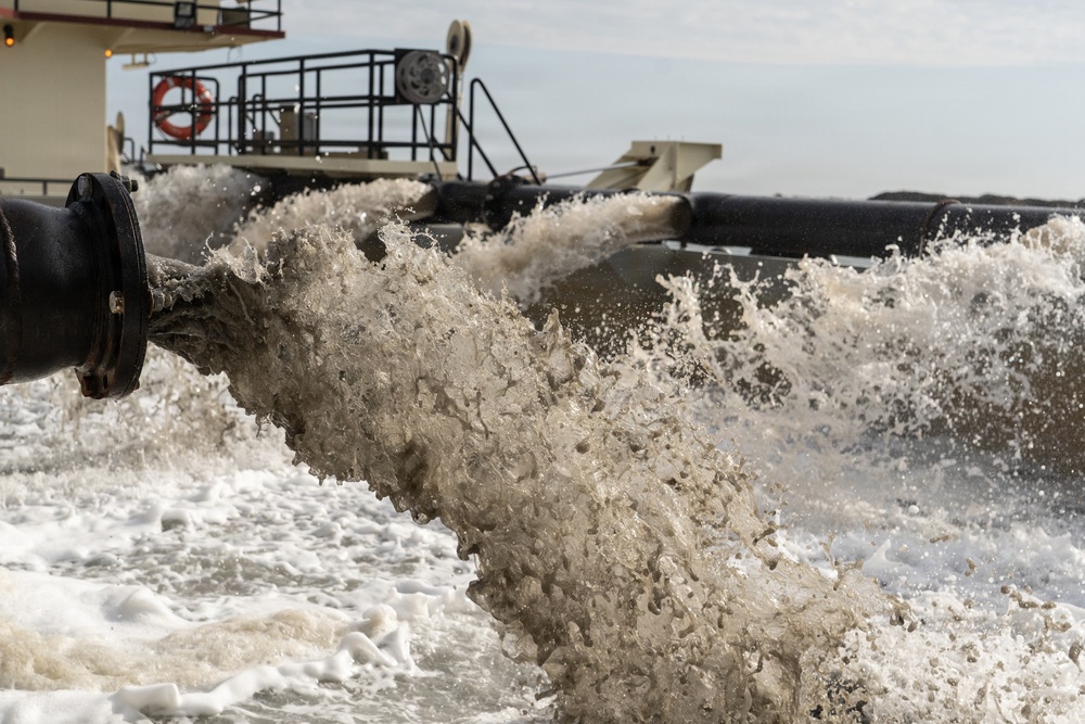 US Army Corps of Engineers Dredge Boat MURDEN Performs Channel Maintenance
