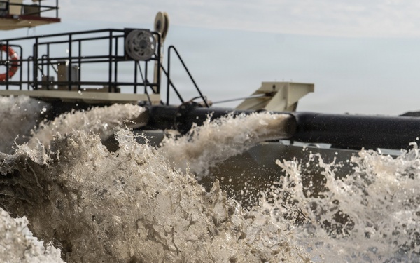 US Army Corps of Engineers Dredge Boat MURDEN Performs Channel Maintenance