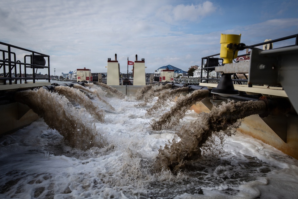 US Army Corps of Engineers Dredge Boat MURDEN Performs Channel Maintenance