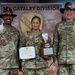 U.S. Army Soldiers receive awards for the 1st Cavalry Division Career Counselor of the Year Competition