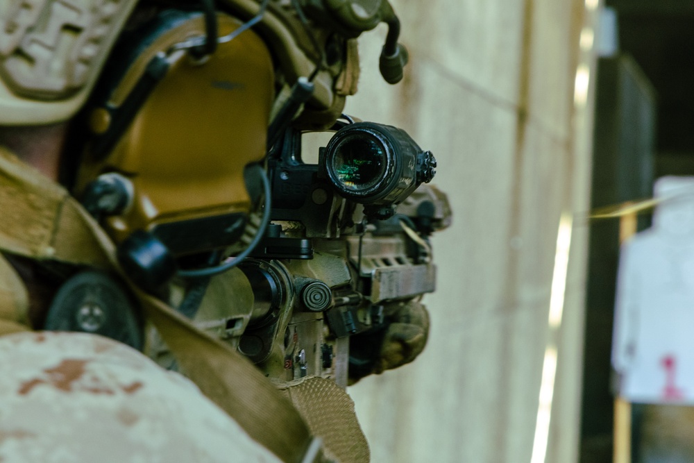 Reconnaissance Marines with the 24th Marine Expeditionary Unit conduct rifle drills